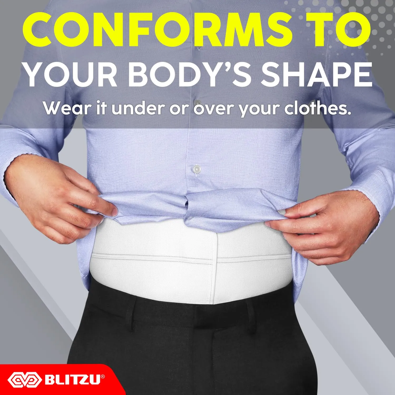 Abdominal Binder for Women & Men Post Surgery Recovery, 9 inch 3 Panel Waist Compression Band, Wrap Support for Bariatric, Belly, Stomach, Postpartum, Hernia, Latex-free, Breathable Fabric. Black L-XL