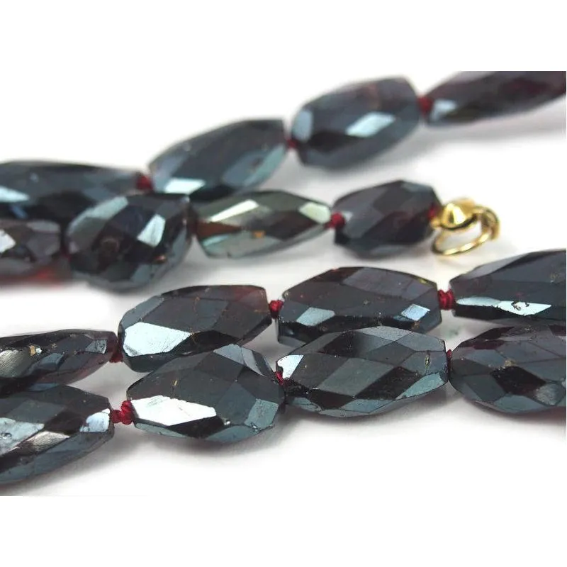 Almandine Garnet Necklace with Gold Filled Trigger Clasp