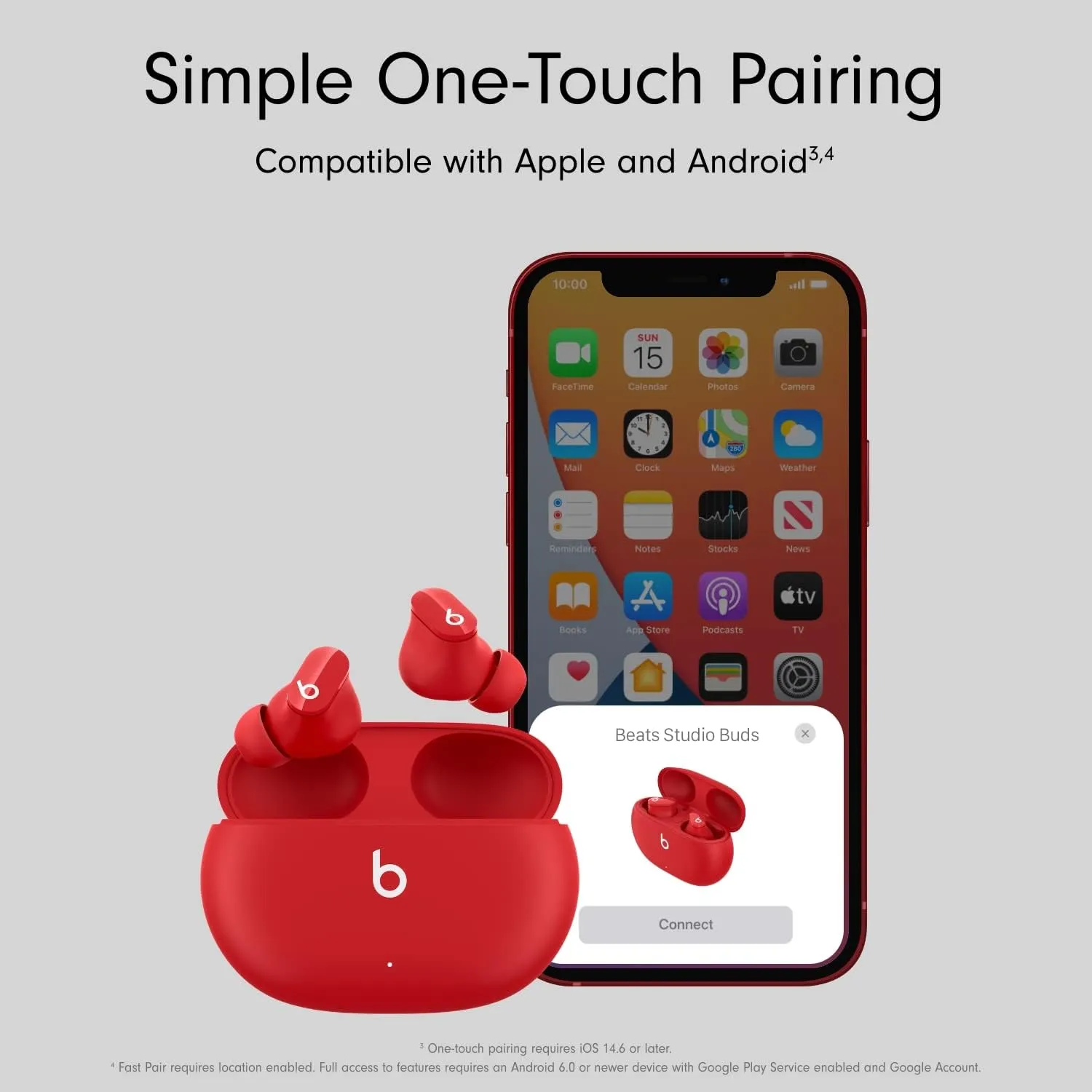 Beats Studio Buds with AppleCare  for Headphones (2 Years) - Red