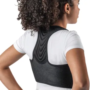 Boost Upper Back Brace - Adjustable Posture Corrector for Women and Men, Pain Relief, Back Support Belt, Neck Hump Corrector - Posture Adjustment, Physiotherapy Treatment - Black, Medium