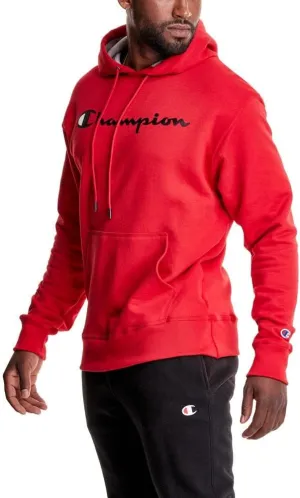 Champion Men's Powerblend Fleece Hoodie, Hooded Sweatshirt For Men, Script (Reg. or Big & Tall)