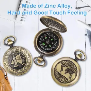 Classic Antique Compass for Outdoor Camping Hiking Hunting Motoring Boating Backpacking Navigation Tool Pocket Survival Compass Waterproof
