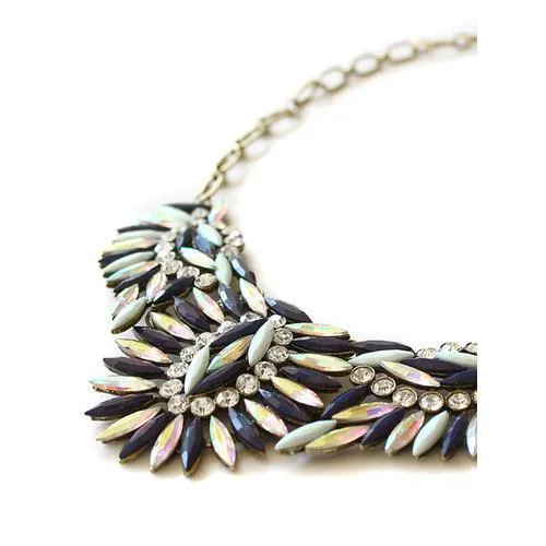 Colorful Rhinestone Chain Necklace