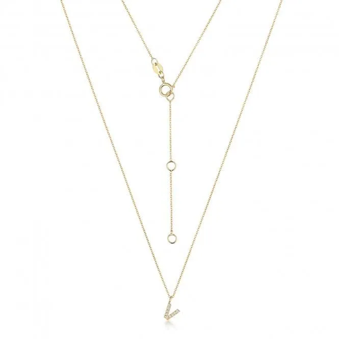 Diamond Jewellery 18ct Gold Diamond Initial Necklace NDQ154/V