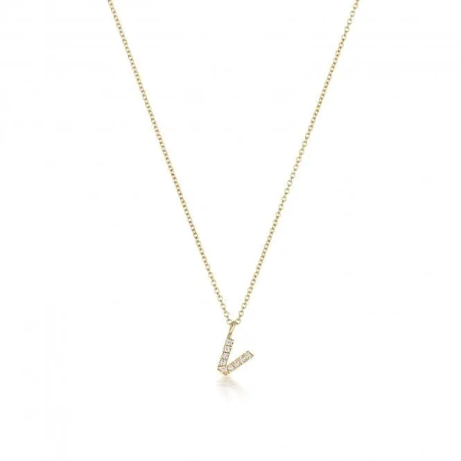Diamond Jewellery 18ct Gold Diamond Initial Necklace NDQ154/V