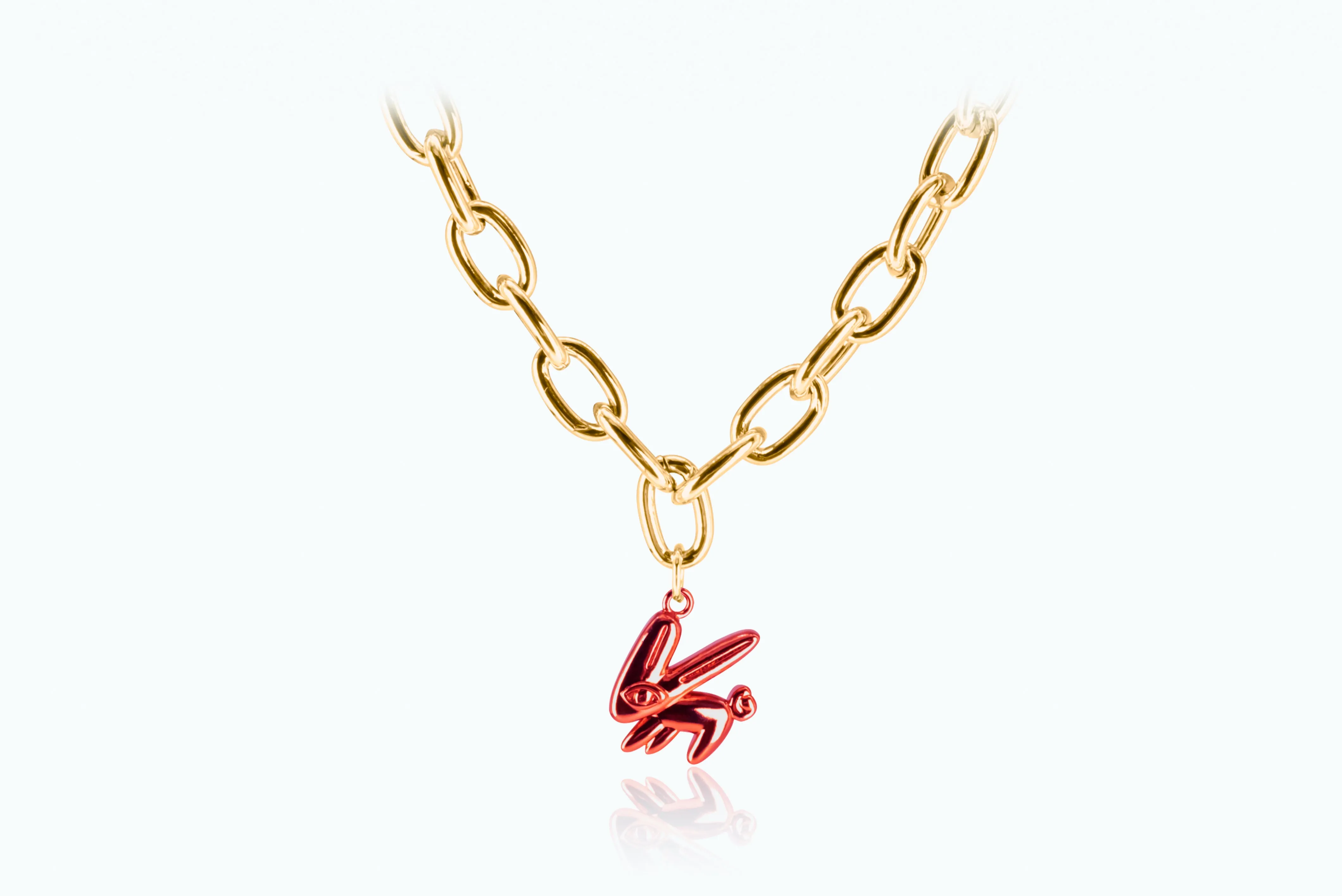 Electro Bunny Necklace (XL) Gold Sunkiss Red