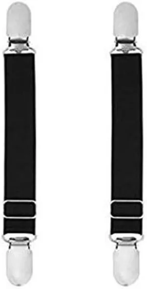 erioctry 1 Pair Adjustable Stocking Clip Suspender Garter Straight Belt Straps Shirt Sock Stays Holder with Metal Clasp