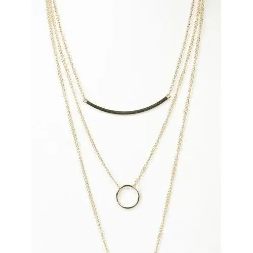 Golden Multirow Bar And Cone Pendant Necklace