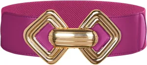 GRACE KARIN Womens Wide Elastic Belt Stretch Leather Belt Gold Buckle Belts for Dress S-XXL