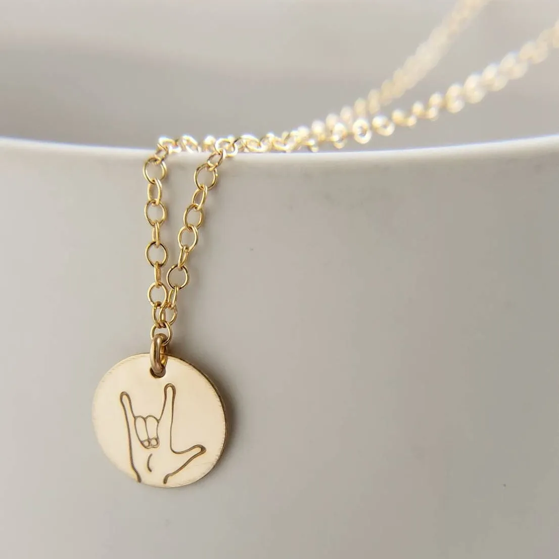 I Love You Necklace in Sign Language