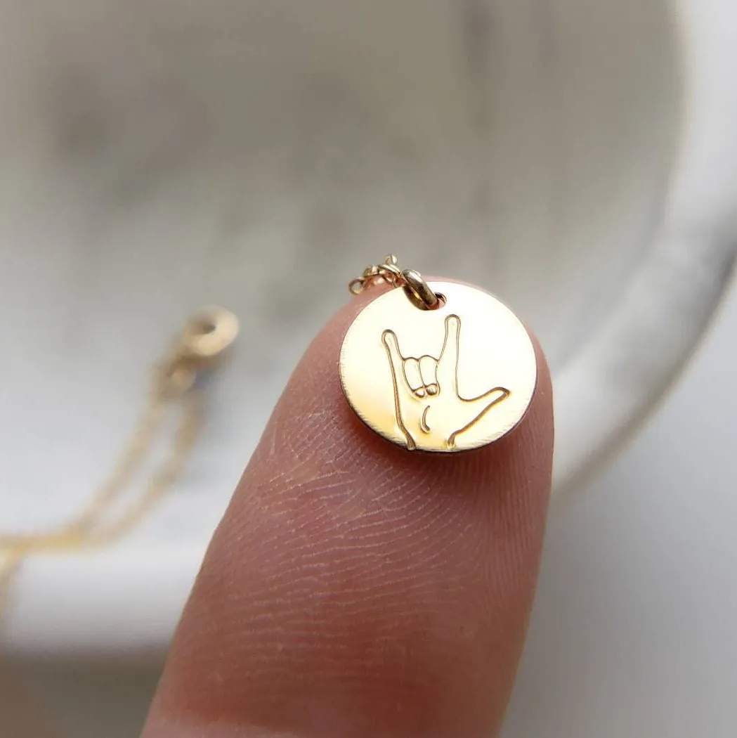 I Love You Necklace in Sign Language