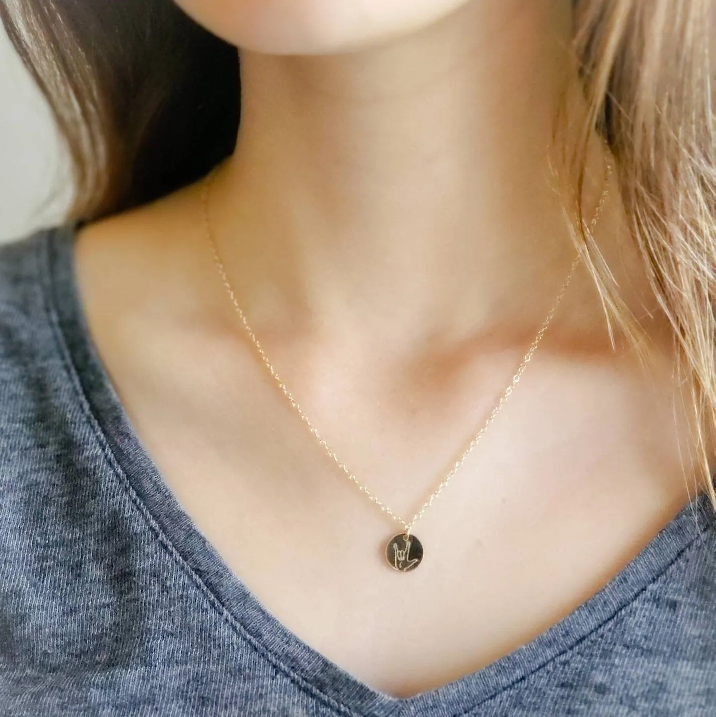 I Love You Necklace in Sign Language