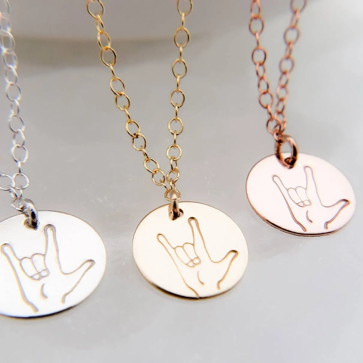 I Love You Necklace in Sign Language