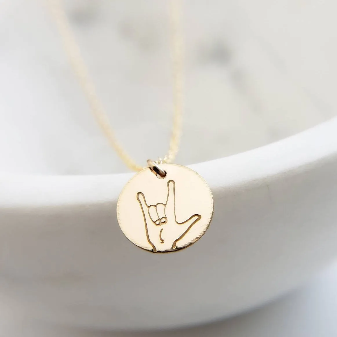 I Love You Necklace in Sign Language