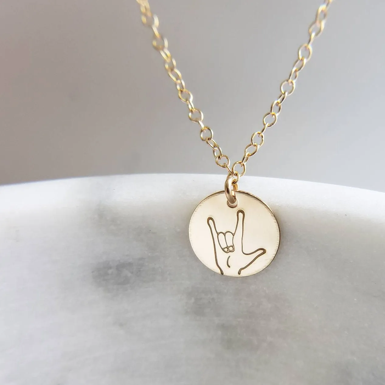 I Love You Necklace in Sign Language