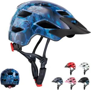 Kids Bike Helmet for Boys & Girls Ages 3-5-8-14,Lightweight Adjustable Bicycle Helmet with Visor & Reflective StrapCPSC Certified for Cycling, Skating, Scooters, from Toddler to Youth2 Sizes