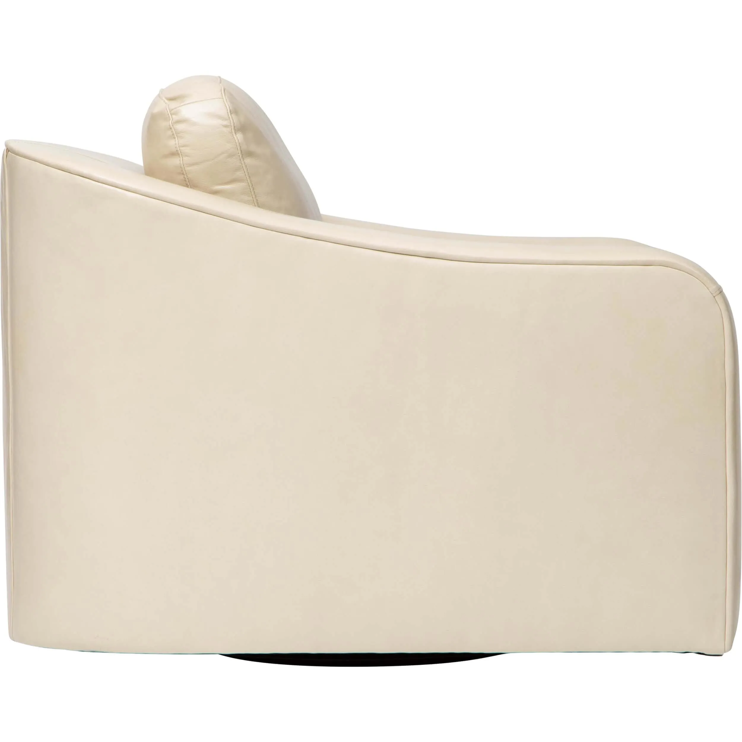 Luka Leather Swivel Chair, Landry Ivory