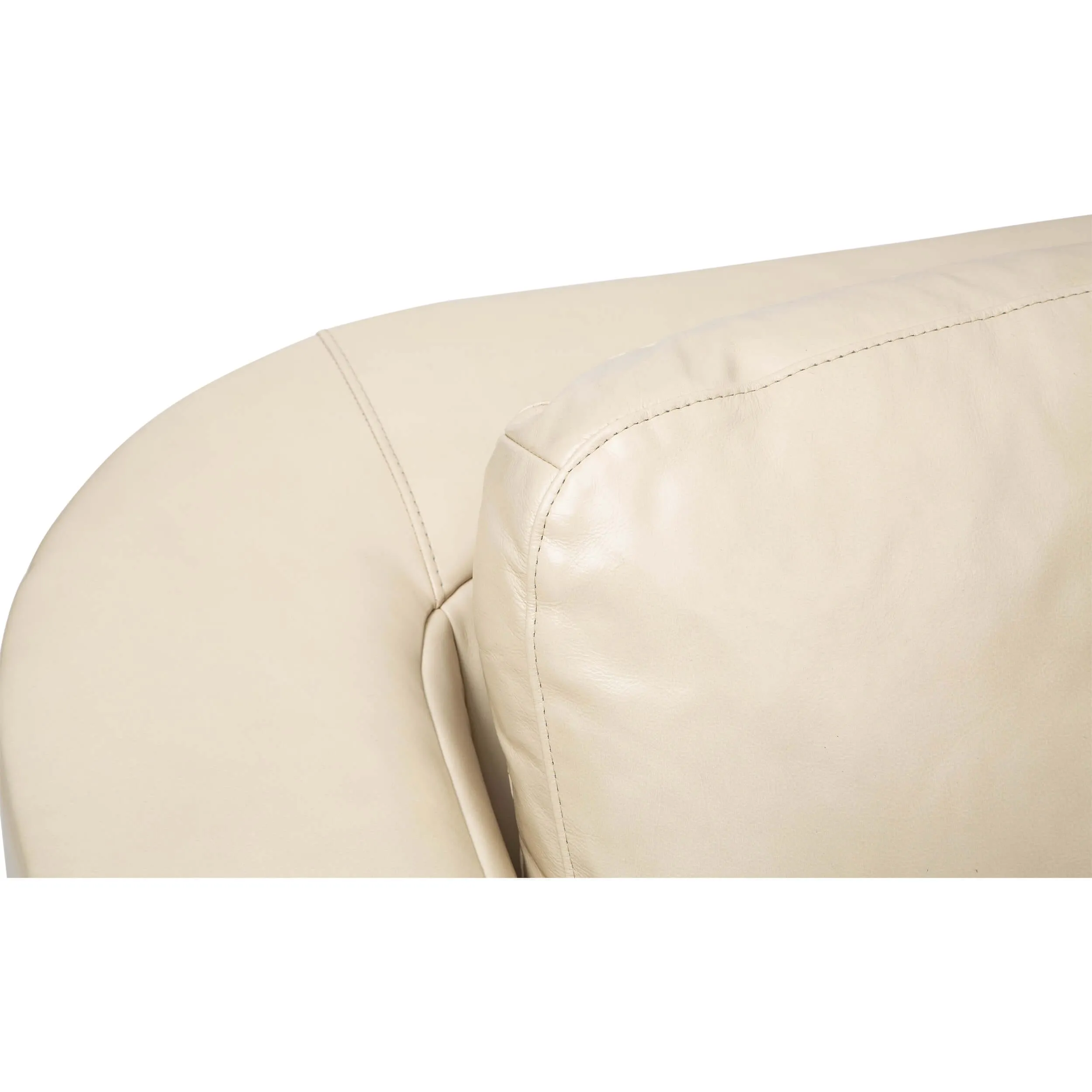 Luka Leather Swivel Chair, Landry Ivory