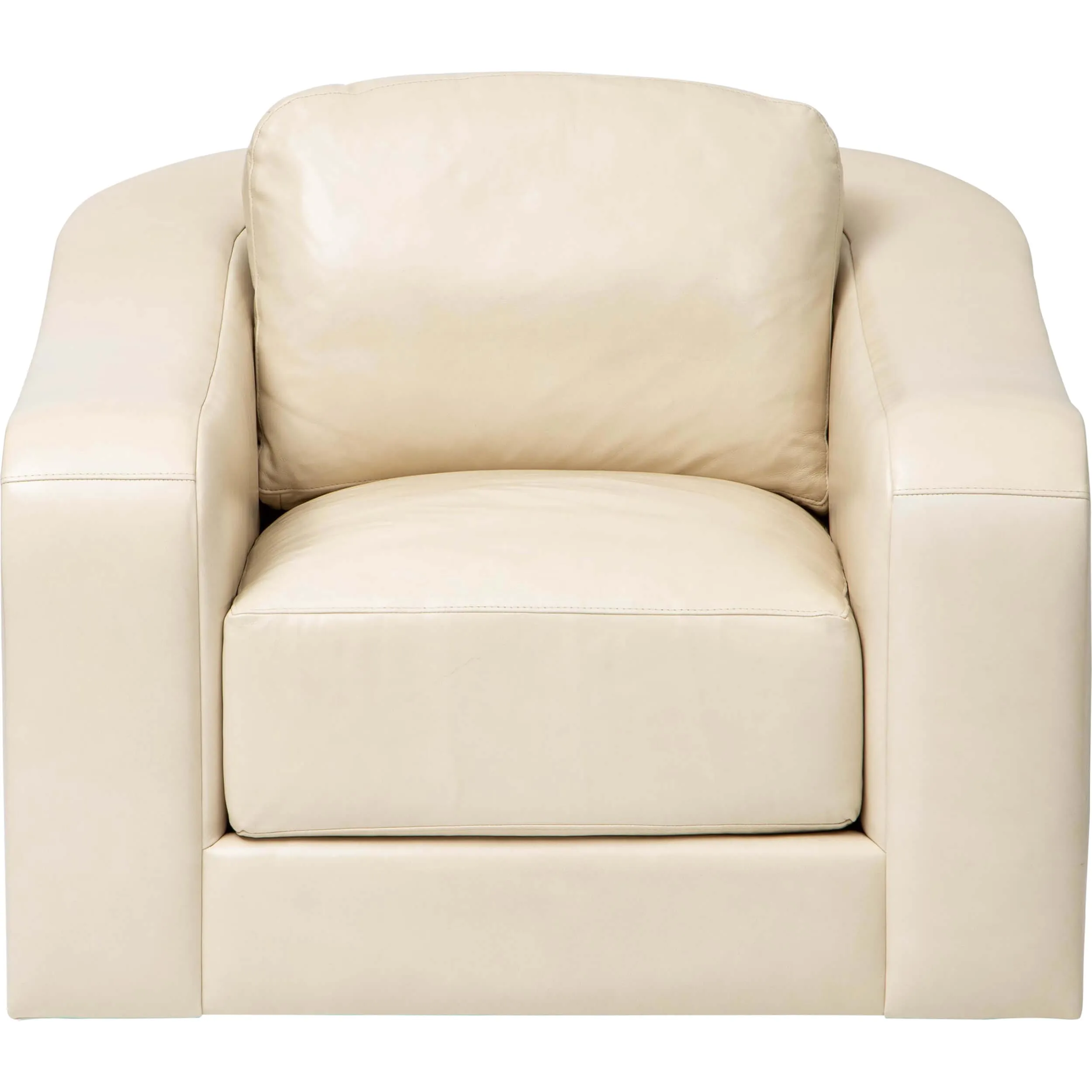 Luka Leather Swivel Chair, Landry Ivory
