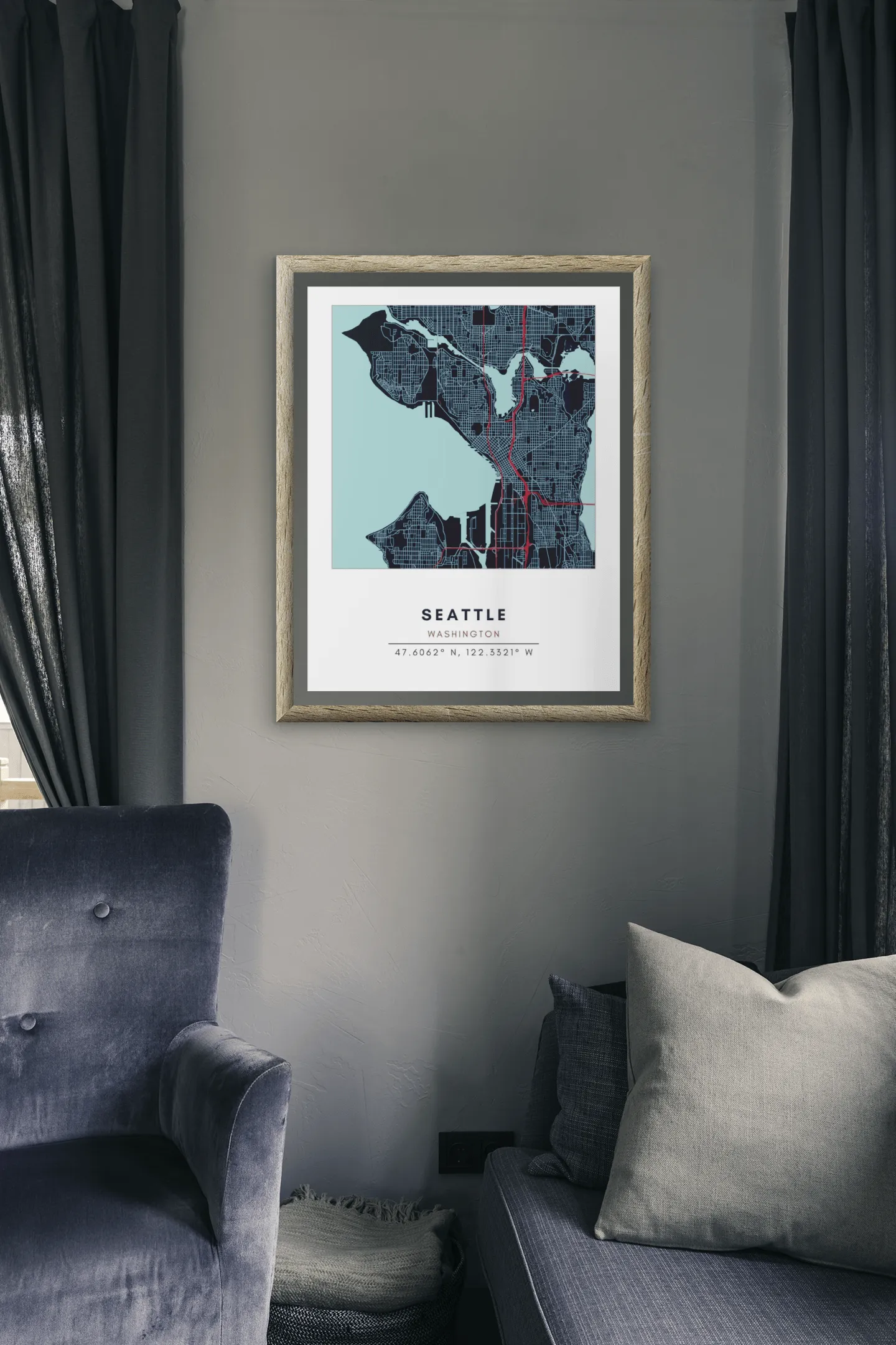 Map Wall Art - Seattle