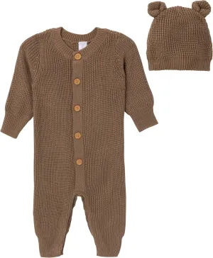 Modern Moments by Gerber Baby Sweater Knit Romper & Hat Set