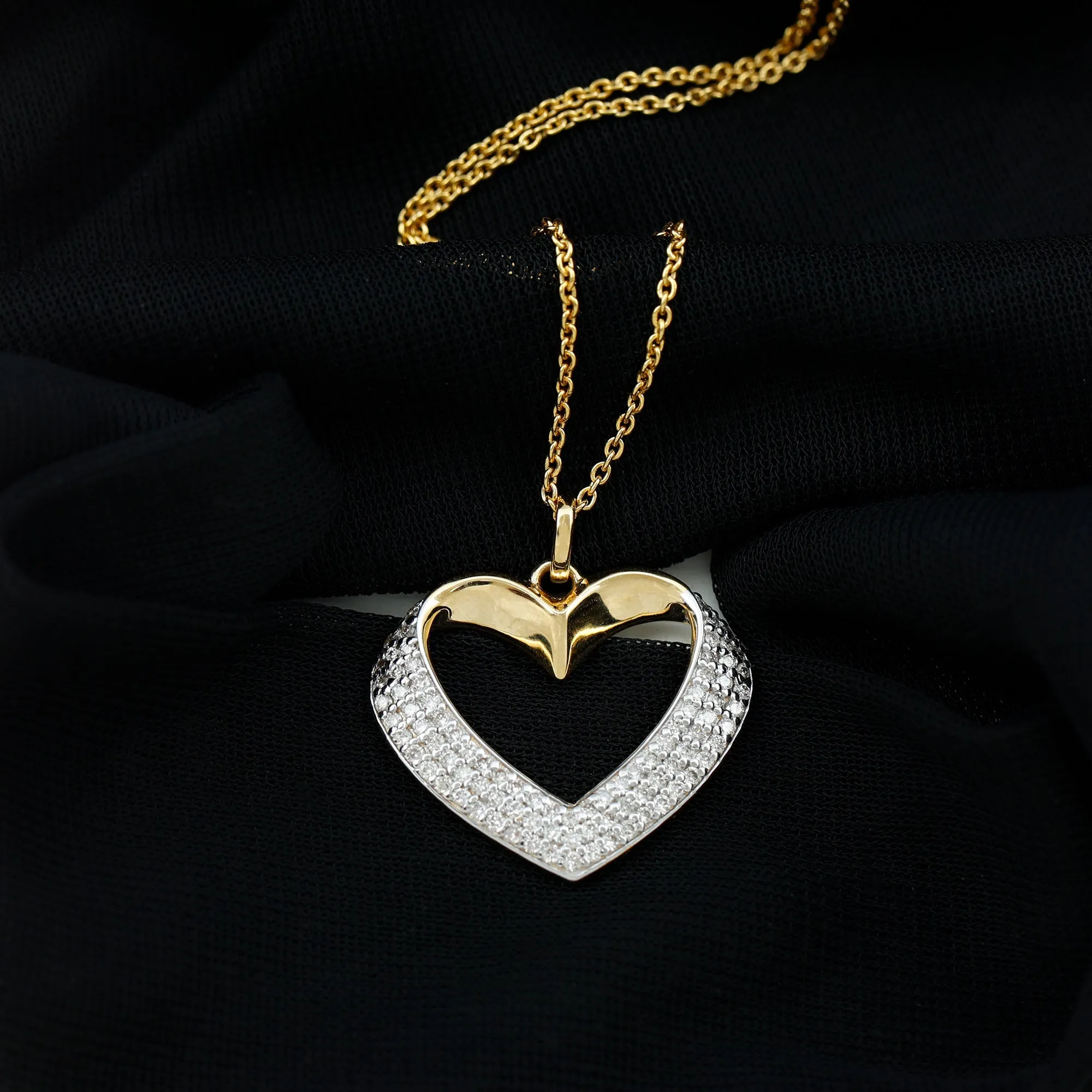 Moissanite Open Heart Bridal Pendant Necklace