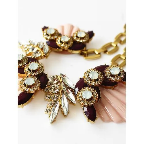Pink Shell Stone Chain Necklace