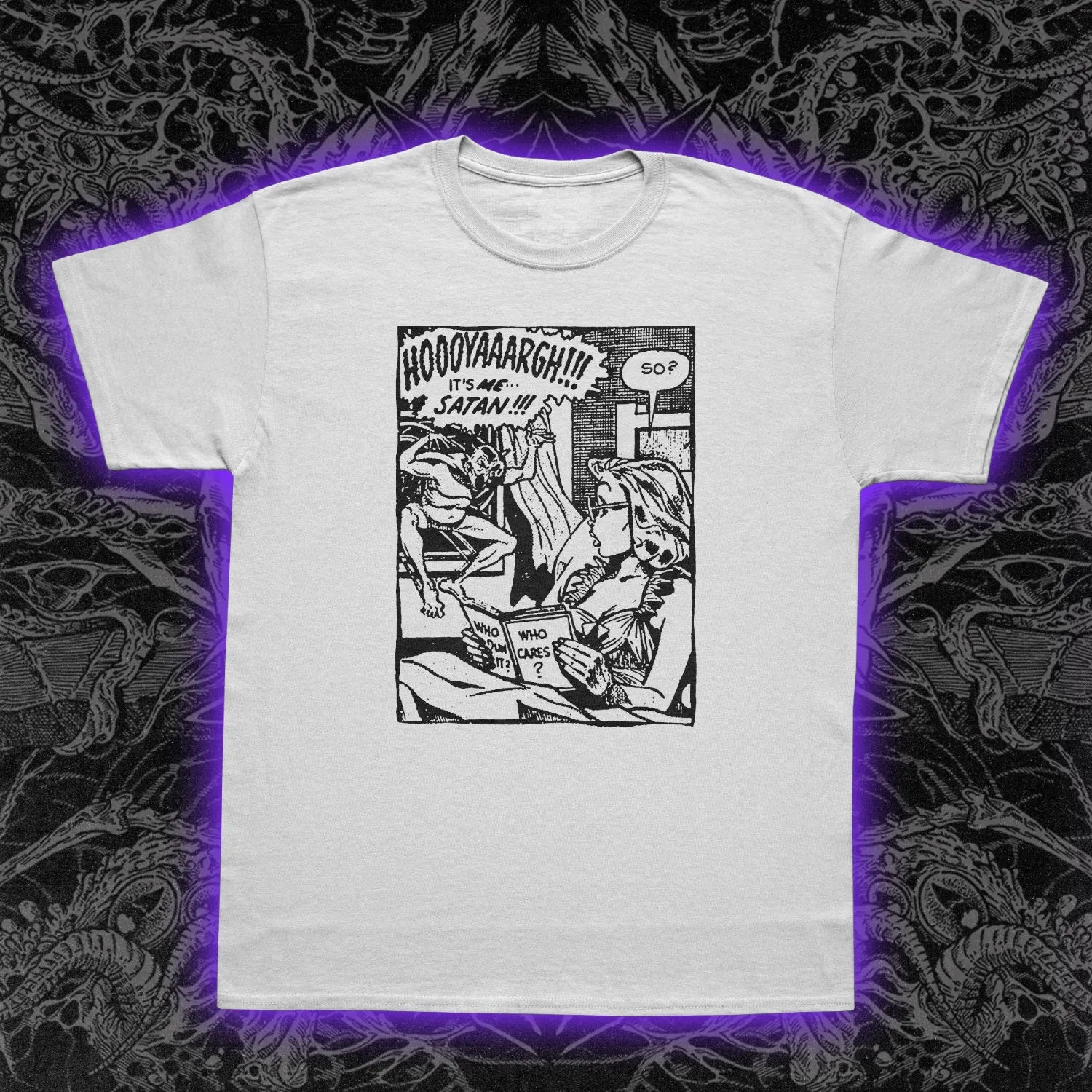 Satan Who Cares Slim Fit Tee