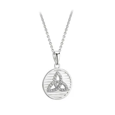 Silver and CZ Trinity Knot Pendant