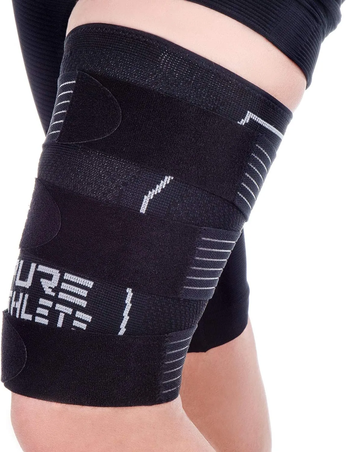 Thigh Compression Sleeve  Adjustable Straps Quad Wrap Support Brace, Hamstring Upper Leg