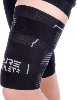 Thigh Compression Sleeve  Adjustable Straps Quad Wrap Support Brace, Hamstring Upper Leg