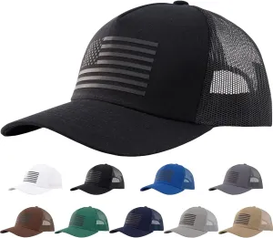 Trucker Hat American Flag Baseball Cap,Adjustable Snapback Mesh Hats for Men