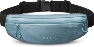 VULKIT Casual Lightweight Fanny Pack for Women & Men, Outdoor Belt Bag to Free Your Hands, Nylon Waterproof Waist Bag with Adjustable Elastic Band, Small Slim Fit Fashion Waist Pack, Blue