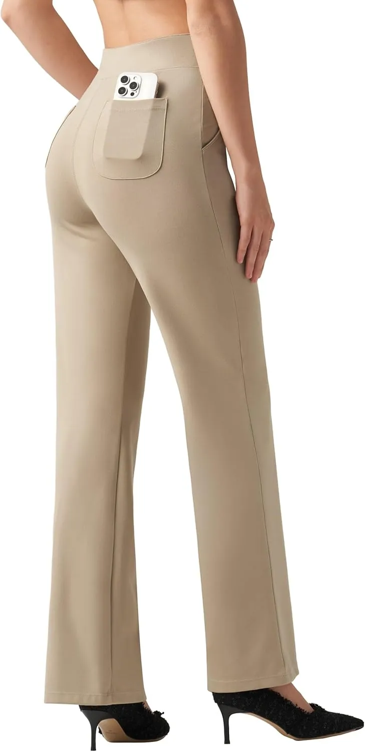 Willit Women's Wide Leg Dress Pants High Waisted Stretch Work Pants Office Business Casual Slacks Pockets Petite/Regular/Tall