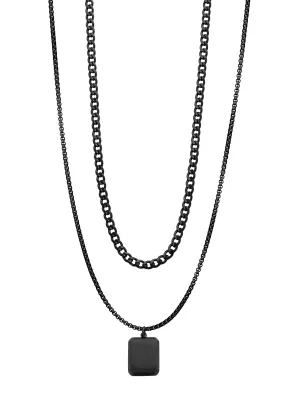 Yellow Chimes Chain Pendant for Men Black Neck Chain for Men | Layered Dog Tag Neck Chains for Men | Fashion Accessories for Men | Birthday Gift for Men and Boys Anniversary Gift for Husband