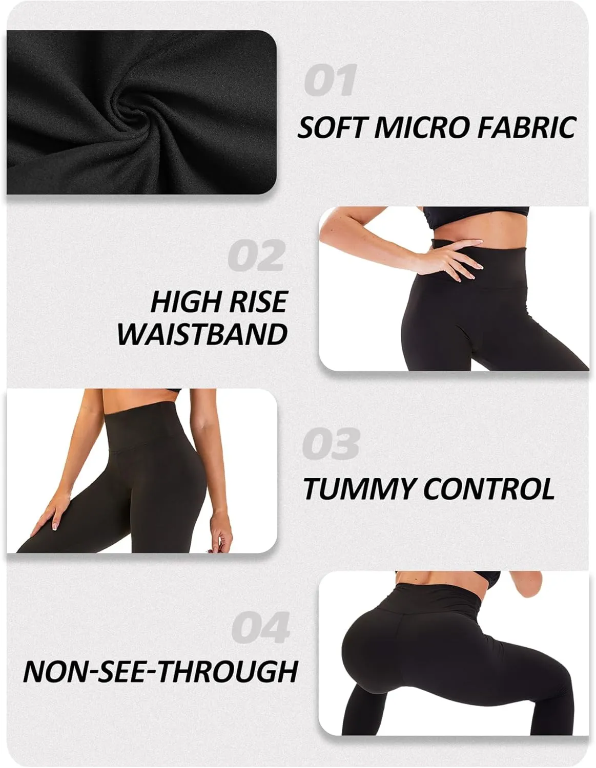 ZOOSIXX High Waisted Leggings for Women - Tummy Control Soft Opaque Printed Pants with Camo, Leopard for Workout Skating