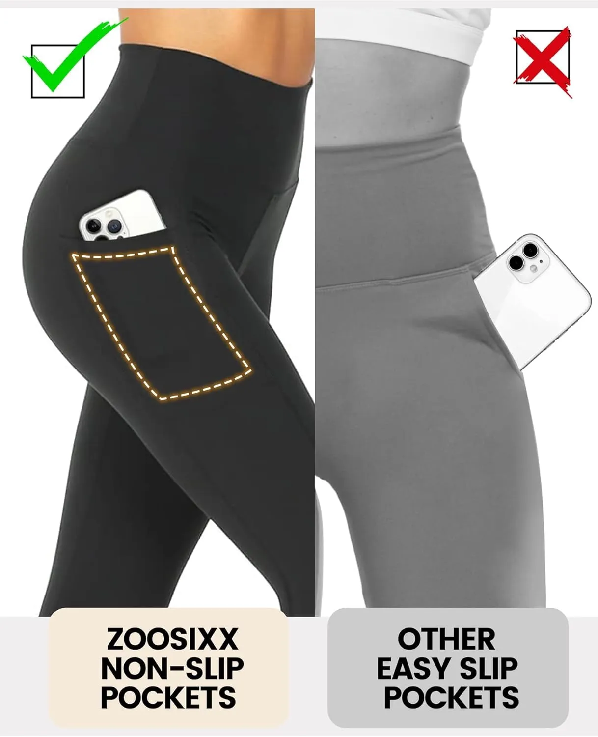 ZOOSIXX High Waisted Leggings for Women - Tummy Control Soft Opaque Printed Pants with Camo, Leopard for Workout Skating